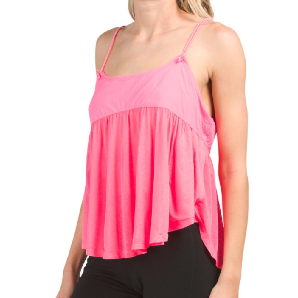 Free People FP Movement Size Small Catch Me Drift Cami Tank Top Pink NWOT $48